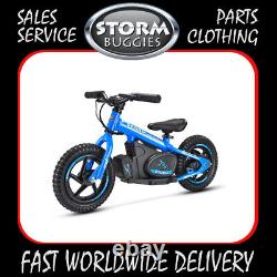 12 KIDS ELECTRIC BALANCE BIKE 100w 24v BLUE WITH QUICK CHANGE BATTERY