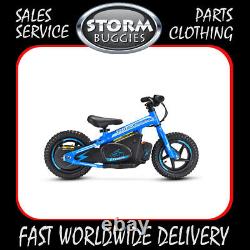 12 KIDS ELECTRIC BALANCE BIKE 100w 24v BLUE WITH QUICK CHANGE BATTERY