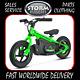 12 Kids Electric Balance Bike 100w 24v Green With Quick Change Battery