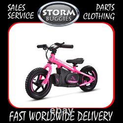 12 KIDS ELECTRIC BALANCE BIKE 100w 24v PINK QUICK CHANGE BATTERY