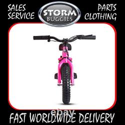 12 KIDS ELECTRIC BALANCE BIKE 100w 24v PINK QUICK CHANGE BATTERY