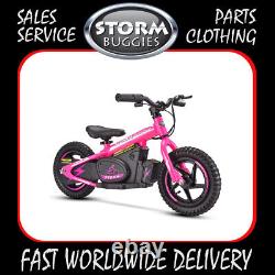 12 KIDS ELECTRIC BALANCE BIKE 100w 24v PINK QUICK CHANGE BATTERY