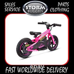 12 KIDS ELECTRIC BALANCE BIKE 100w 24v PINK QUICK CHANGE BATTERY