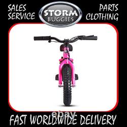12 KIDS ELECTRIC BALANCE BIKE 100w 24v PINK WITH QUICK CHANGE BATTERY