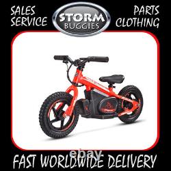 12 KIDS ELECTRIC BALANCE BIKE 100w 24v RED WITH QUICK CHANGE BATTERY