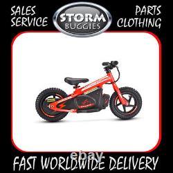 12 KIDS ELECTRIC BALANCE BIKE 100w 24v RED WITH QUICK CHANGE BATTERY