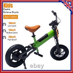 200W 12 Kids Electric Bike Balance Children Bicycle 3 Speeds 4Ah Battery 25km/h