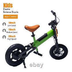 200W Kids Electric Balance Bike 12inch 3 Speed 24Ah Battery APP Control Speed UK