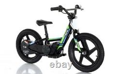 2021 REVVI 16 Inch Electric Balance Bike 24V Lithium Battery Powered Green