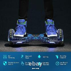 2022 Hover Board Blue Galaxy Electric Scooter Bluetooth 2Wheel LED Balance Board