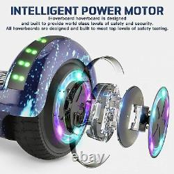 2022 Hover Board Blue Galaxy Electric Scooter Bluetooth 2Wheel LED Balance Board