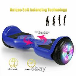 6.5Wheel Light Hoverboard Bluetooth Electric Scooter Self-Balancing Board Blue