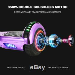 6.5 Bluetooth Self Balancing Electric Hover Scooter LED Flash Wheels + Bag PURP