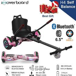 6.5'' Camo Pink Hover Board Self Balance Electric LED Scooters Bundle Go Kart