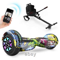 6.5 Electric Scooters Hover Board + Black Hoverkart Bundle Bluetooth LED Lights