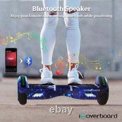 6.5 Electric Scooters LED Hover Board + Black Hoverkart Bundle Bluetooth Lights