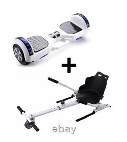 6.5 Electric Scooters LED Hoverboard + White HoverKart Bundle Bluetooth LEDS