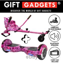 6.5 Galaxy Pink Self Balance Hover Scooter Board Bundle & Galaxy Pink Hoverkart