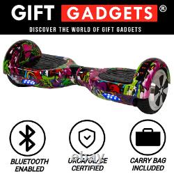 6.5 Graffiti Pink LED Bluetooth Self Balancing Scooter Balance Hoverboard UK