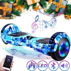 6.5 Hoverboard Bluetooth Electric Self-Balancing Scooters for Kids LED 3 Speeds