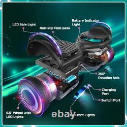 6.5 Hoverboard Bluetooth Electric Self-Balancing Scooters for Kids LED Black