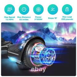 6.5 Hoverboard Bluetooth Electric Self-Balancing Scooters for Kids LED Black