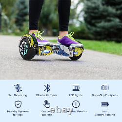 6.5 Hoverboard Bluetooth Self-Balance Electric Scooters LED Wheels With Hoverkart