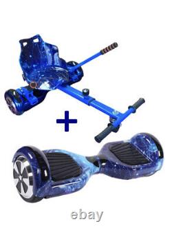 6.5 Self Balance Board LED Hover Scooter Bundle & Hoverkart Go Kart Seat Gifts