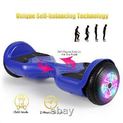 6.5 Wheel Light Hoverboard Bluetooth Electric Scooter Self-Balancing Board Blue