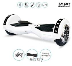 8.5 Self Balance Board LED Hover Scooter Bundle & Hoverkart Go Kart Seat White