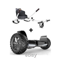 8.5 Self Balance Hoverboard Hoverkart Kart Seat Gifts Bluetooth Black Bundle