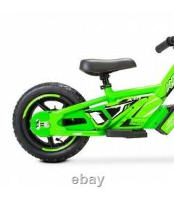 Amped A10 12 Kids Electric Balance Bike Combo Green With Revvi Helmet