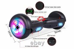 Black 6.5 UL2272 Hoverboard Swegway with LED Wheels + Hoverkart HK5 White