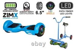 Blue 6.5 UL2272 Certified Hoverboard Swegway & LED Wheels + HoverBike Blue