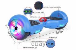 Blue 6.5 UL2272 Certified Hoverboard Swegway with LED Wheels + HoverBike Black