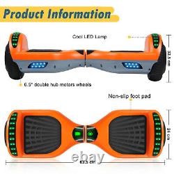 Bluetooth Hoverboard Electric Scooters LED 2 Wheels Balance Board 6.5 Inch 2021