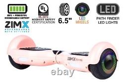 Blush Pink 6.5 Hoverboard/Swegway with LED Wheels UL2272 Certified