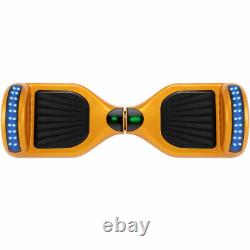 Electric Balance Scooters 6.5 Inch Gold Hoverboard Bluetooth LED For Kids Gifts