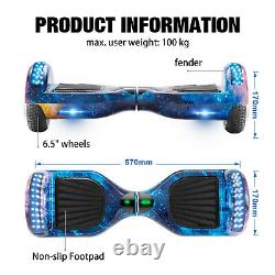 Electric Scooter 6.5'' Galaxy Blue Hoverboard Self-Balancing Skateboard 2 Wheels
