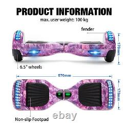 Electric Scooter 6.5'' Galaxy Pink Hoverboard Self-Balancing Hover Segway Board