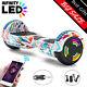 Electric Scooter 6.5'' Graffiti White Hoverboard Led Self-balancing Hover Board