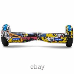 Electric Scooter 6.5'' Graffiti Yellow Hoverboard Self-Balancing Skateboard