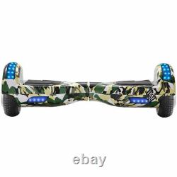 Electric Scooters 6.5 Green Camo Hoverboard Bluetooth LED Kids Balance Board-UK
