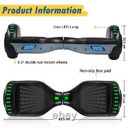 Electric Scooters 6.5 Hoverboard Bluetooth 2 Wheels Self-Balancing Scooter LED