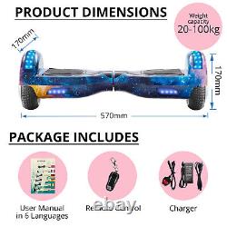 Electric Scooters 6.5 Inch Bluetooth LED Kids Self-Balancing Hoverboard Galaxy