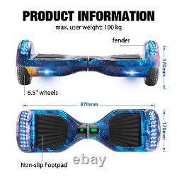 Electric Scooters 6.5 Inch Bluetooth LED Kids Self-Balancing Hoverboard Galaxy