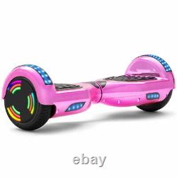 Electric Scooters Chrome Pink Hoverboard Bluetooth LED Kid 2Wheels Balance Board