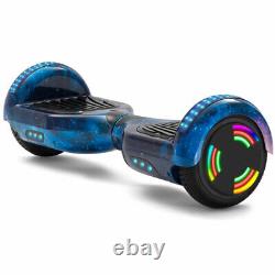 Electric Scooters Galaxy Blue Hoverboard Bluetooth LED Kid 2Wheels Balance Board