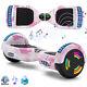 Electric Scooters Pink Camo Hoverboard Bluetooth Led Kids 2 Wheels Balance Board