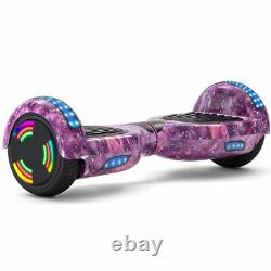 Electric Scooters Pink Galaxy Hoverboard Bluetooth LED Kid 2Wheels Balance Board